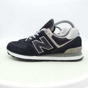 New Balance 574 Classic Mens Black Grey Suede Sneakers ML574EGK Size 9.5